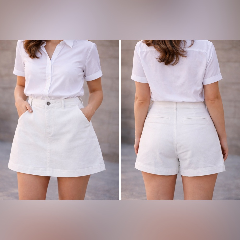 White High-Rise Skort